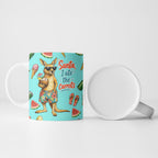 Aussie Christmas Santa Ceramic Mug Retro Cartoon Summer Holiday Beach - I Ate The Carrots Kangaroo