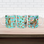 Aussie Christmas Santa Ceramic Mug Retro Cartoon Summer Holiday Beach - I Ate The Carrots Kangaroo