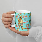 Aussie Christmas Santa Ceramic Mug Retro Cartoon Summer Holiday Beach - I Ate The Carrots Kangaroo
