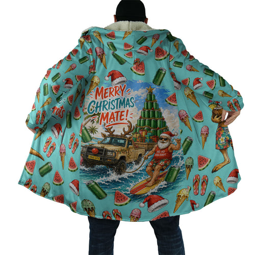 Aussie Christmas Santa Cloak Retro Cartoon Summer Holiday Beach - I Ate The Carrots Kangaroo