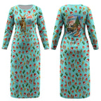 Aussie Christmas Santa Couples Matching Long Sleeve Bodycon Dress and Hawaiian Shirt Retro Cartoon Summer Holiday Beach - I Ate The Carrots Kangaroo