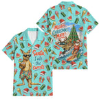 Aussie Christmas Santa Family Matching Tank Maxi Dress and Hawaiian Shirt Retro Cartoon Summer Holiday Beach - I Ate The Carrots Kangaroo