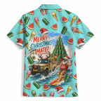 Aussie Christmas Santa Hawaiian Shirt Retro Cartoon Summer Holiday Beach - I Ate The Carrots Kangaroo