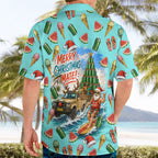 Aussie Christmas Santa Hawaiian Shirt Retro Cartoon Summer Holiday Beach - I Ate The Carrots Kangaroo