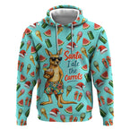 Aussie Christmas Santa Hoodie Retro Cartoon Summer Holiday Beach - I Ate The Carrots Kangaroo