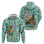 Aussie Christmas Santa Hoodie Retro Cartoon Summer Holiday Beach - I Ate The Carrots Kangaroo