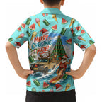 Aussie Christmas Santa Kid Hawaiian Shirt Retro Cartoon Summer Holiday Beach - I Ate The Carrots Kangaroo