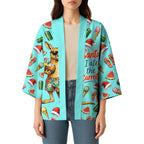Aussie Christmas Santa Kimono Retro Cartoon Summer Holiday Beach - I Ate The Carrots Kangaroo