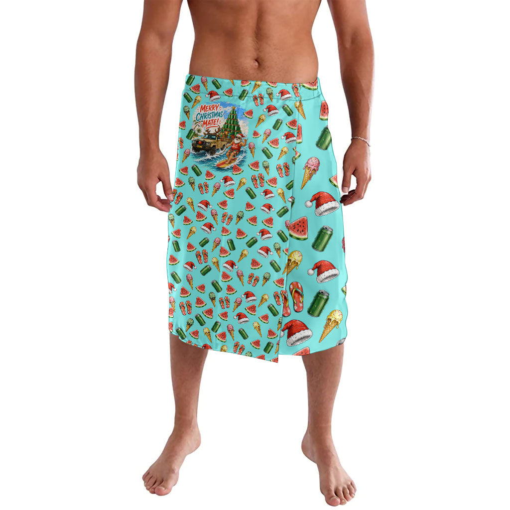 Aussie Christmas Santa Lavalava Retro Cartoon Summer Holiday Beach - I Ate The Carrots Kangaroo