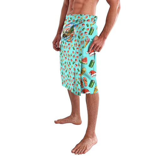 Aussie Christmas Santa Lavalava Retro Cartoon Summer Holiday Beach - I Ate The Carrots Kangaroo