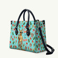 Aussie Christmas Santa Leather Bag Retro Cartoon Summer Holiday Beach - I Ate The Carrots Kangaroo