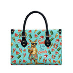 Aussie Christmas Santa Leather Bag Retro Cartoon Summer Holiday Beach - I Ate The Carrots Kangaroo