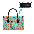 Aussie Christmas Santa Leather Bag Retro Cartoon Summer Holiday Beach - I Ate The Carrots Kangaroo