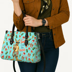 Aussie Christmas Santa Leather Bag Retro Cartoon Summer Holiday Beach - I Ate The Carrots Kangaroo