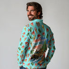 Aussie Christmas Santa Long Sleeve Polo Shirt Retro Cartoon Summer Holiday Beach - I Ate The Carrots Kangaroo