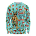 Aussie Christmas Santa Long Sleeve Shirt Retro Cartoon Summer Holiday Beach - I Ate The Carrots Kangaroo