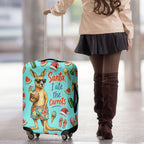 Aussie Christmas Santa Luggage Cover Retro Cartoon Summer Holiday Beach - I Ate The Carrots Kangaroo