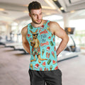 Aussie Christmas Santa Men Tank Top Retro Cartoon Summer Holiday Beach - I Ate The Carrots Kangaroo