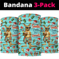 Aussie Christmas Santa Neck Gaiter Retro Cartoon Summer Holiday Beach - I Ate The Carrots Kangaroo