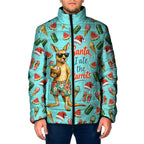 Aussie Christmas Santa Padded Jacket Retro Cartoon Summer Holiday Beach - I Ate The Carrots Kangaroo