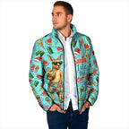 Aussie Christmas Santa Padded Jacket Retro Cartoon Summer Holiday Beach - I Ate The Carrots Kangaroo
