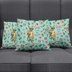 Aussie Christmas Santa Pillow Cover Retro Cartoon Summer Holiday Beach - I Ate The Carrots Kangaroo