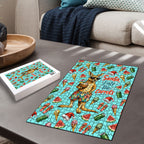 Aussie Christmas Santa Puzzle Retro Cartoon Summer Holiday Beach - I Ate The Carrots Kangaroo