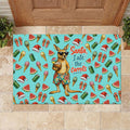 Aussie Christmas Santa Rubber Doormat Retro Cartoon Summer Holiday Beach - I Ate The Carrots Kangaroo