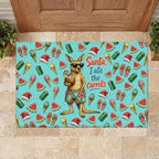 Aussie Christmas Santa Rubber Doormat Retro Cartoon Summer Holiday Beach - I Ate The Carrots Kangaroo
