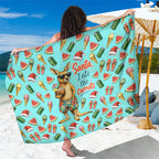 Aussie Christmas Santa Sarong Retro Cartoon Summer Holiday Beach - I Ate The Carrots Kangaroo