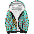 Aussie Christmas Santa Sherpa Hoodie Retro Cartoon Summer Holiday Beach - I Ate The Carrots Kangaroo