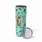 Aussie Christmas Santa Skinny Tumbler Retro Cartoon Summer Holiday Beach - I Ate The Carrots Kangaroo