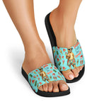 Aussie Christmas Santa Slide Sandals Retro Cartoon Summer Holiday Beach - I Ate The Carrots Kangaroo
