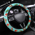 Aussie Christmas Santa Steering Wheel Cover Retro Cartoon Summer Holiday Beach - I Ate The Carrots Kangaroo