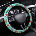 Aussie Christmas Santa Steering Wheel Cover Retro Cartoon Summer Holiday Beach - I Ate The Carrots Kangaroo