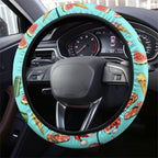 Aussie Christmas Santa Steering Wheel Cover Retro Cartoon Summer Holiday Beach - I Ate The Carrots Kangaroo