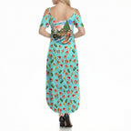 Aussie Christmas Santa Summer Maxi Dress Retro Cartoon Summer Holiday Beach - I Ate The Carrots Kangaroo