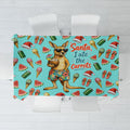 Aussie Christmas Santa Tablecloth Retro Cartoon Summer Holiday Beach - I Ate The Carrots Kangaroo