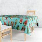 Aussie Christmas Santa Tablecloth Retro Cartoon Summer Holiday Beach - I Ate The Carrots Kangaroo