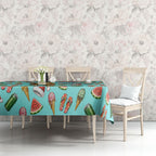 Aussie Christmas Santa Tablecloth Retro Cartoon Summer Holiday Beach - I Ate The Carrots Kangaroo