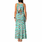 Aussie Christmas Santa Tank Maxi Dress Retro Cartoon Summer Holiday Beach - I Ate The Carrots Kangaroo