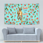Aussie Christmas Santa Tapestry Retro Cartoon Summer Holiday Beach - I Ate The Carrots Kangaroo