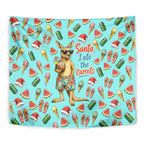 Aussie Christmas Santa Tapestry Retro Cartoon Summer Holiday Beach - I Ate The Carrots Kangaroo
