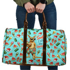 Aussie Christmas Santa Travel Bag Retro Cartoon Summer Holiday Beach - I Ate The Carrots Kangaroo