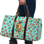 Aussie Christmas Santa Travel Bag Retro Cartoon Summer Holiday Beach - I Ate The Carrots Kangaroo