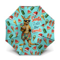 Aussie Christmas Santa Umbrella Retro Cartoon Summer Holiday Beach - I Ate The Carrots Kangaroo