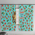 Aussie Christmas Santa Window Curtain Retro Cartoon Summer Holiday Beach - I Ate The Carrots Kangaroo