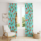 Aussie Christmas Santa Window Curtain Retro Cartoon Summer Holiday Beach - I Ate The Carrots Kangaroo