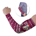 Personalized Brisbane Broncos Christmas Arm Sleeves Australian Rugby Fans - Pixelated Ugly Xmas Pattern Mascot Santa