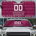 Personalized Brisbane Broncos Christmas Auto Sun Shade Australian Rugby Fans - Pixelated Ugly Xmas Pattern Mascot Santa